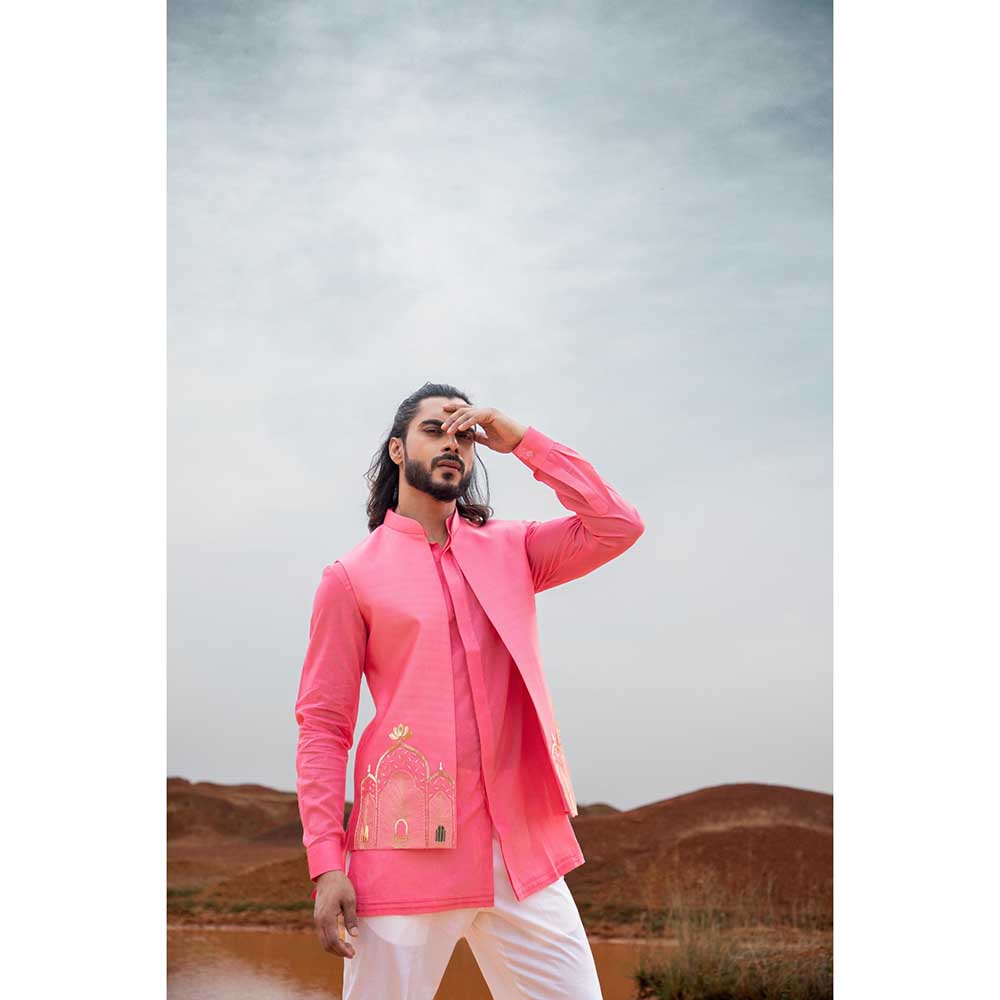 Runit Gupta Fuchsia Fort Bundi Jacket