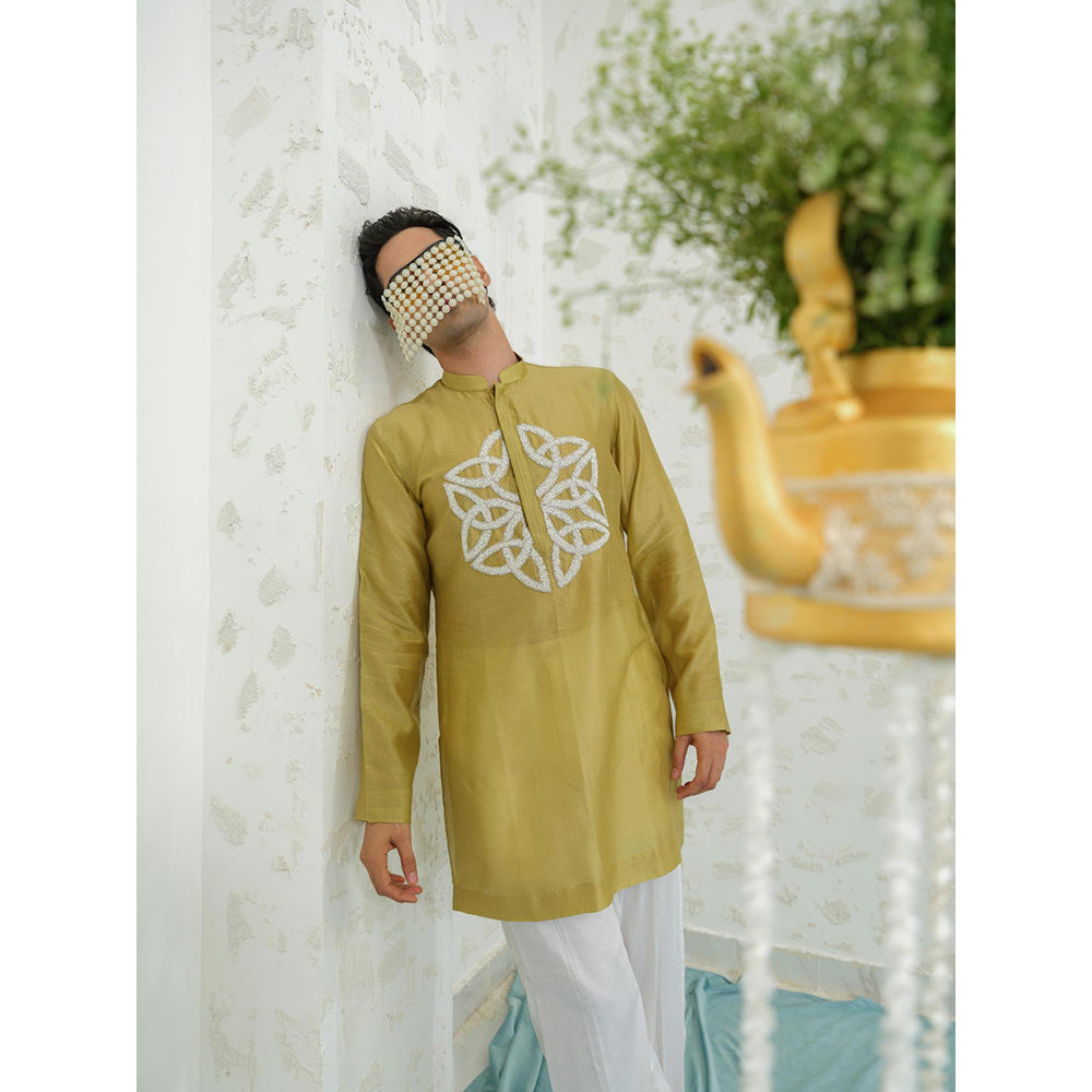 Runit Gupta Fresh Moss Infinity Kurta with Pyjama