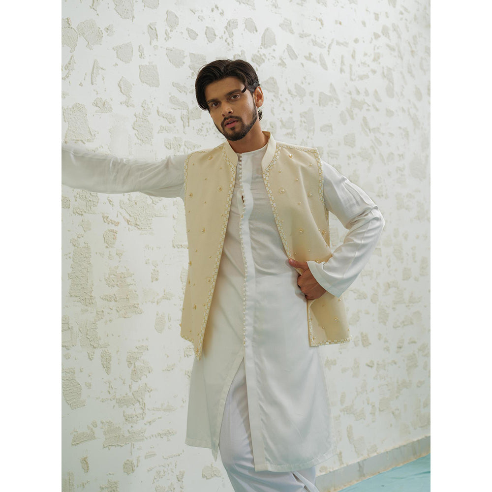 Runit Gupta Cream Button Nehru Jacket