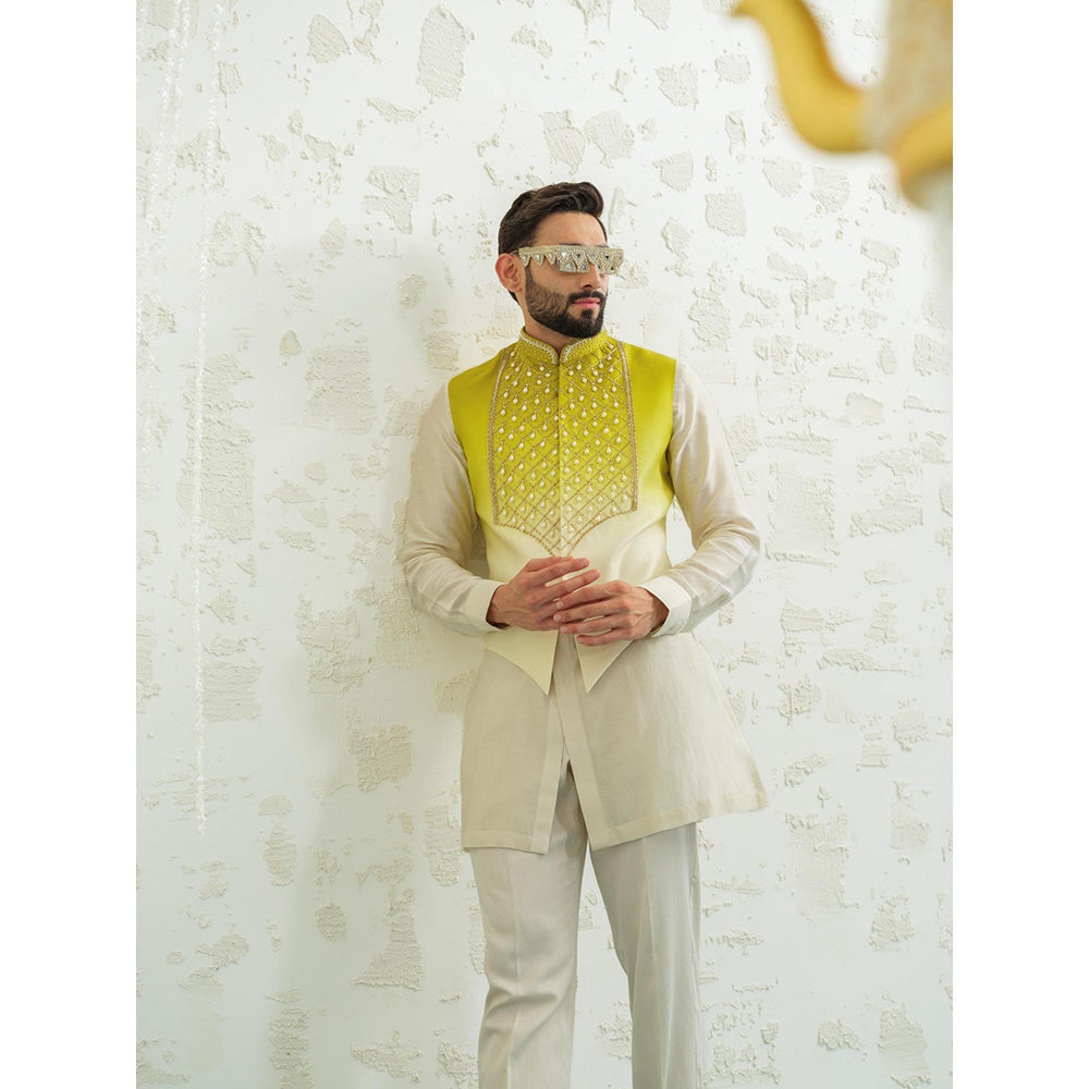 Runit Gupta Green Ombre Latkan Nehru Jacket