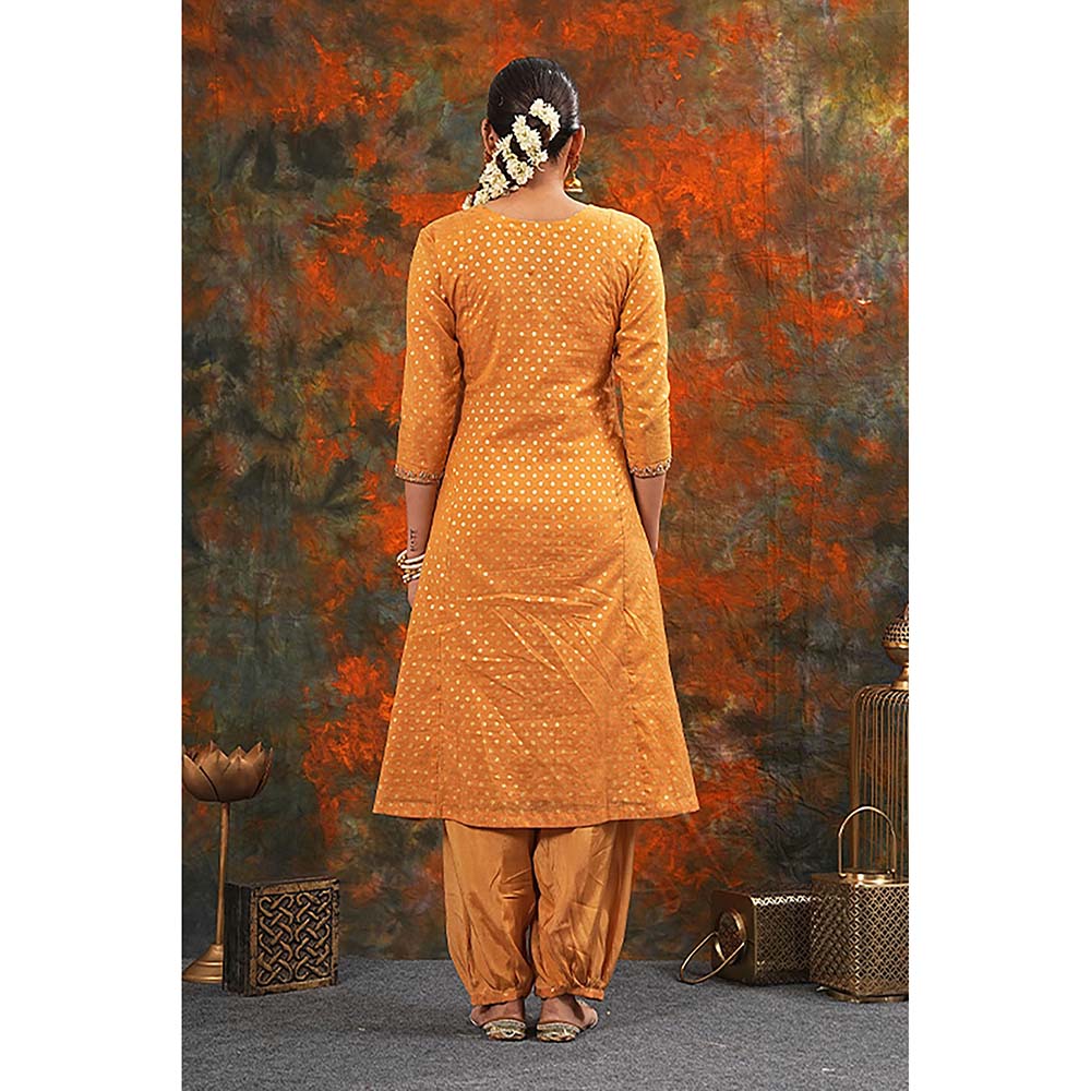 Saatvikei Rajnandini - Yellow Kurta with Palazzo and Dupatta (Set of 3)