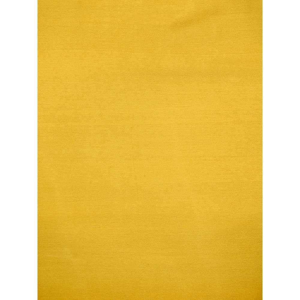 Sacred Weaves Mustard Plain Saree with Unstitched Blouse