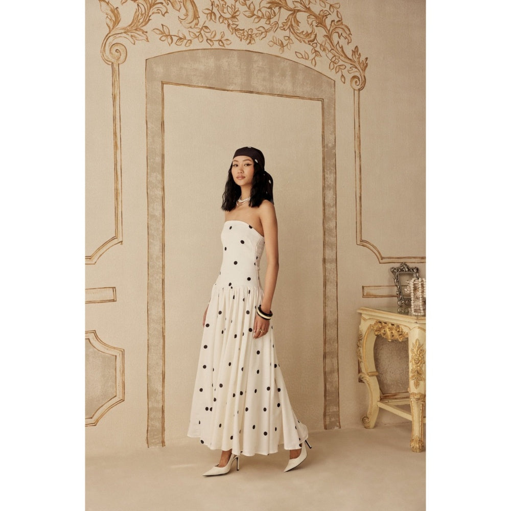 Sage By Mala Women White Polyester Maxi Dress