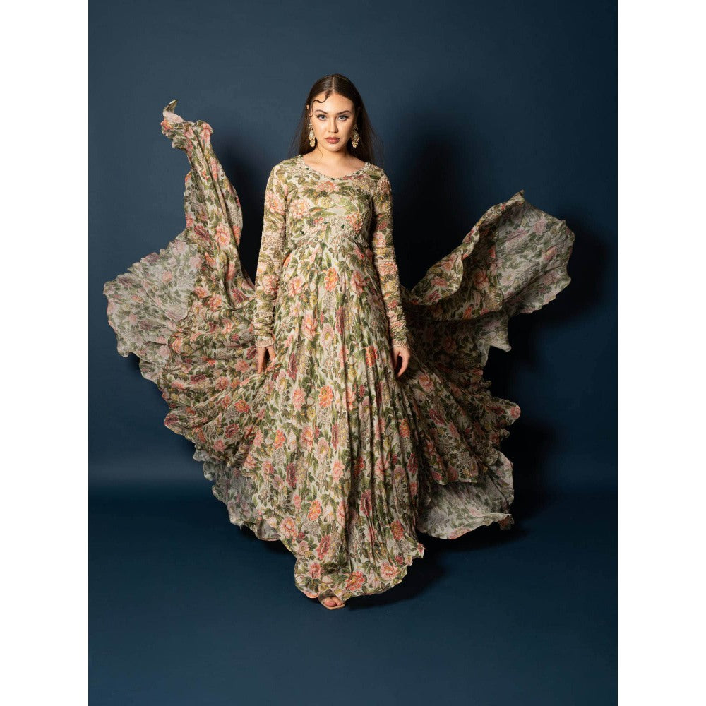 Sainy Garg Couture Nur Jahan Dress with Dupatta (Set of 2)