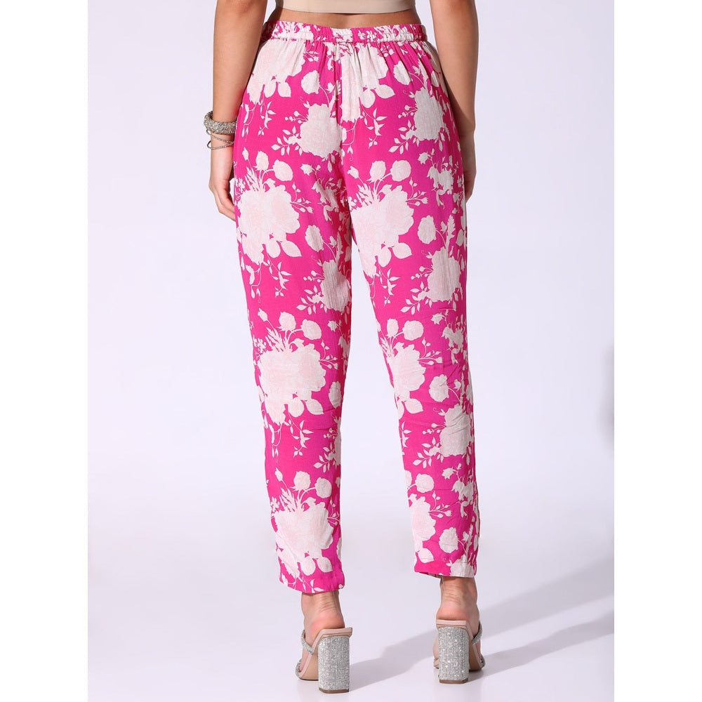 Sakshi Girri Fuchsia Pink Kaftan with Pant (Set of 2)