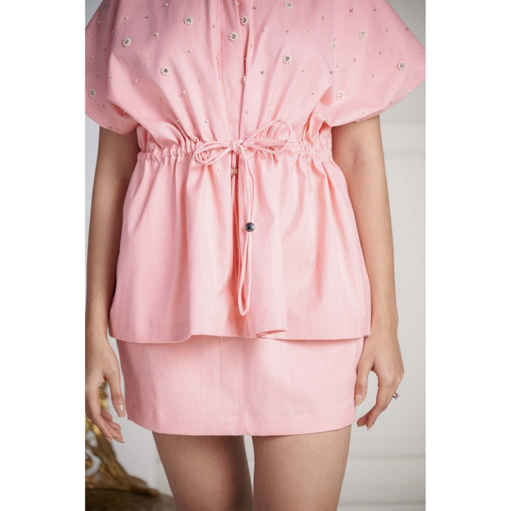 SAKSHI G CHAWLA Pink Nora Top with Skirt
