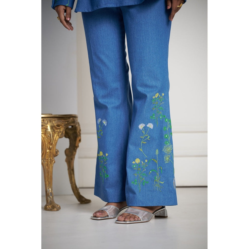 SAKSHI G CHAWLA Blue Aina Shirt with Pant