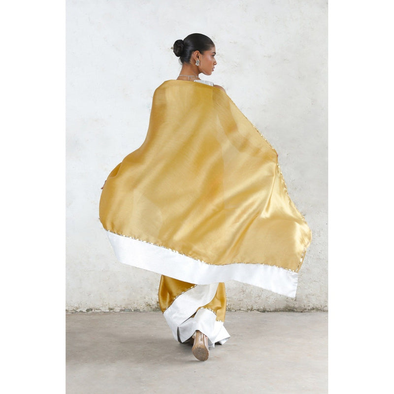 Saksham & Neharicka Brown Indrani Saree with Unstitched Blouse