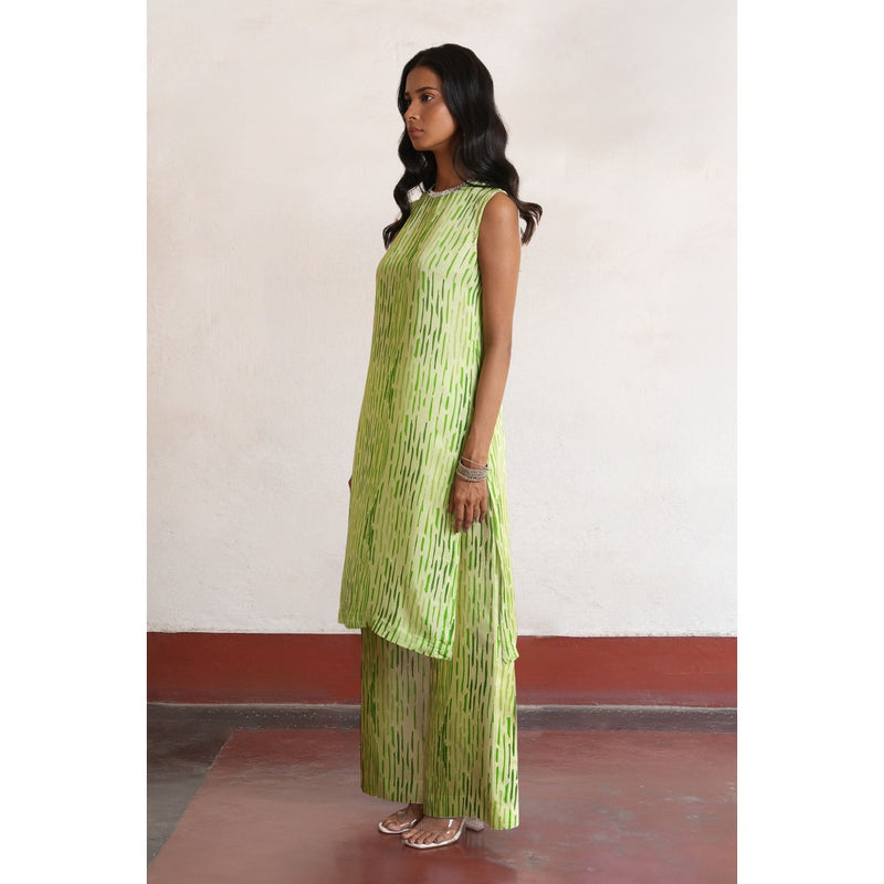 Saksham & Neharicka Green Siya Kurta with Pant (Set of 2)