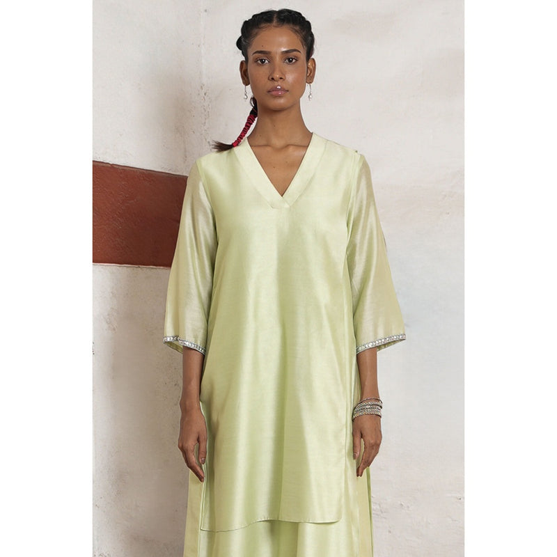 Saksham & Neharicka Green Jyoti Kurta with Pant (Set of 2)