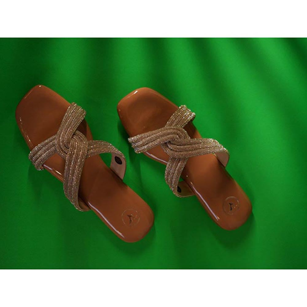 Sana K Luxurious Footwear Gold String Nude Base Sandals