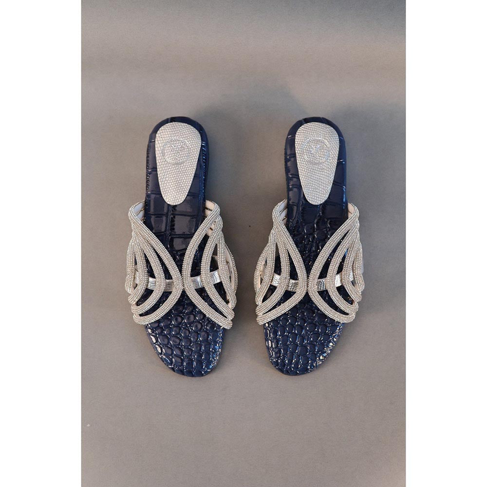 Sana K Luxurious Footwear Blue Open Toe Heel Sandals