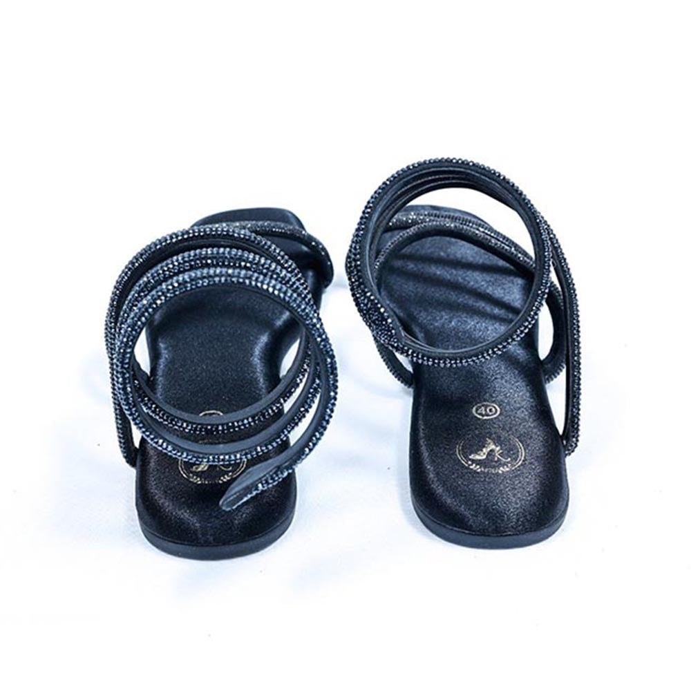 Sana K Luxurious Footwear Black Panther Square Toe Vegan Suede Flats