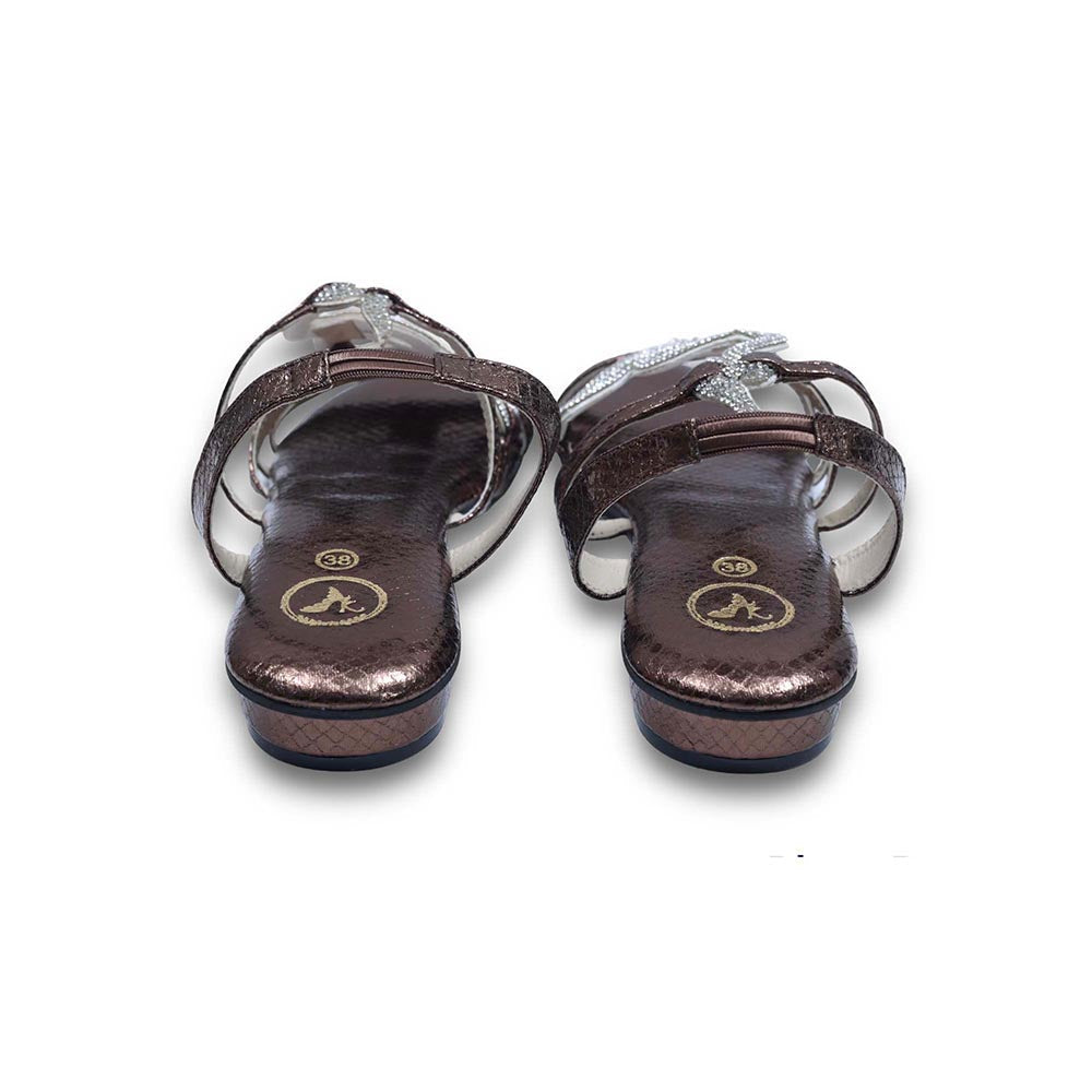 Sana K Luxurious Footwear Brown Zig Zag Open Toe Heel Sandals