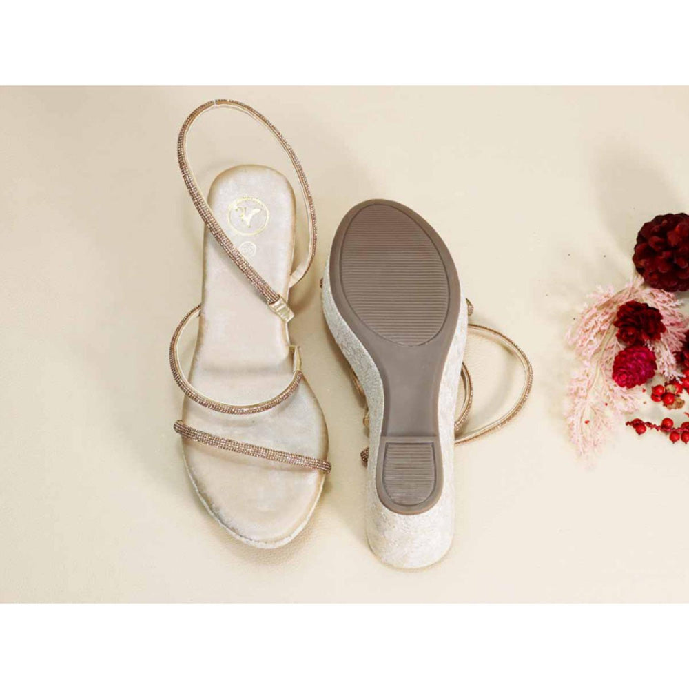 Sana K Luxurious Footwear Berry White Net Wedges