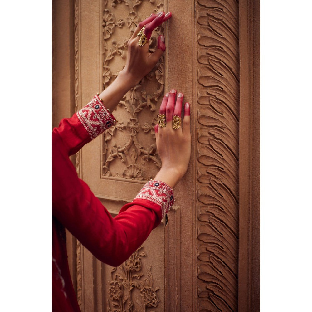 Seema Anand Adara Anarkali with Churidar and Dupatta (Set of 3)