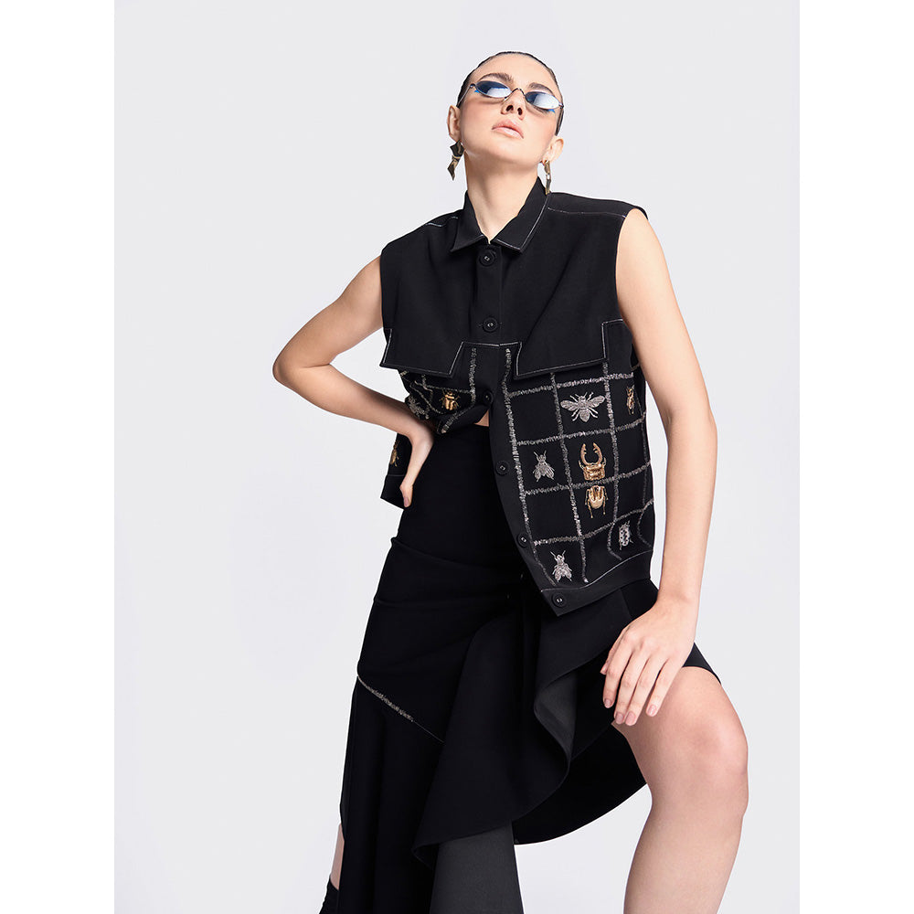 Shahin Mannan Insect Shirt With Asymmetric Skirt (Set of 2)