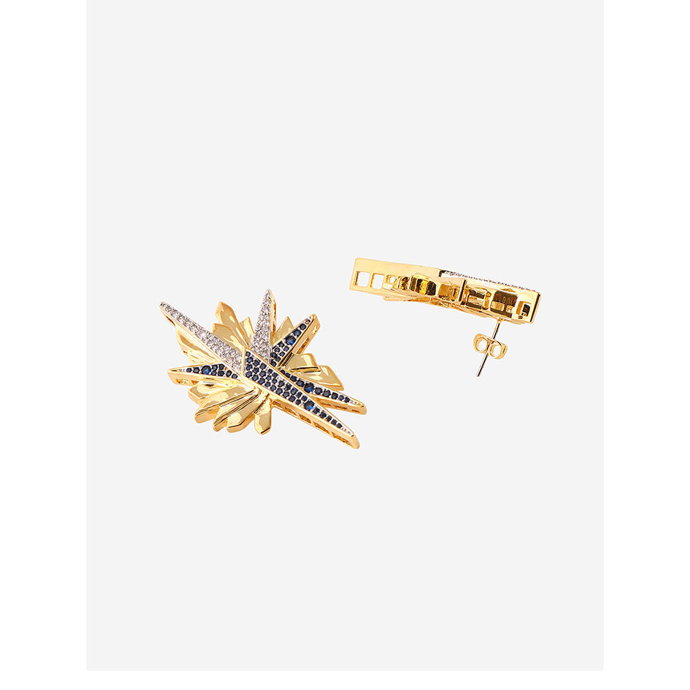 Shaze Gold Rhodium-Plated American Diamond Galaxy Drop & Dangle Earrings For Women