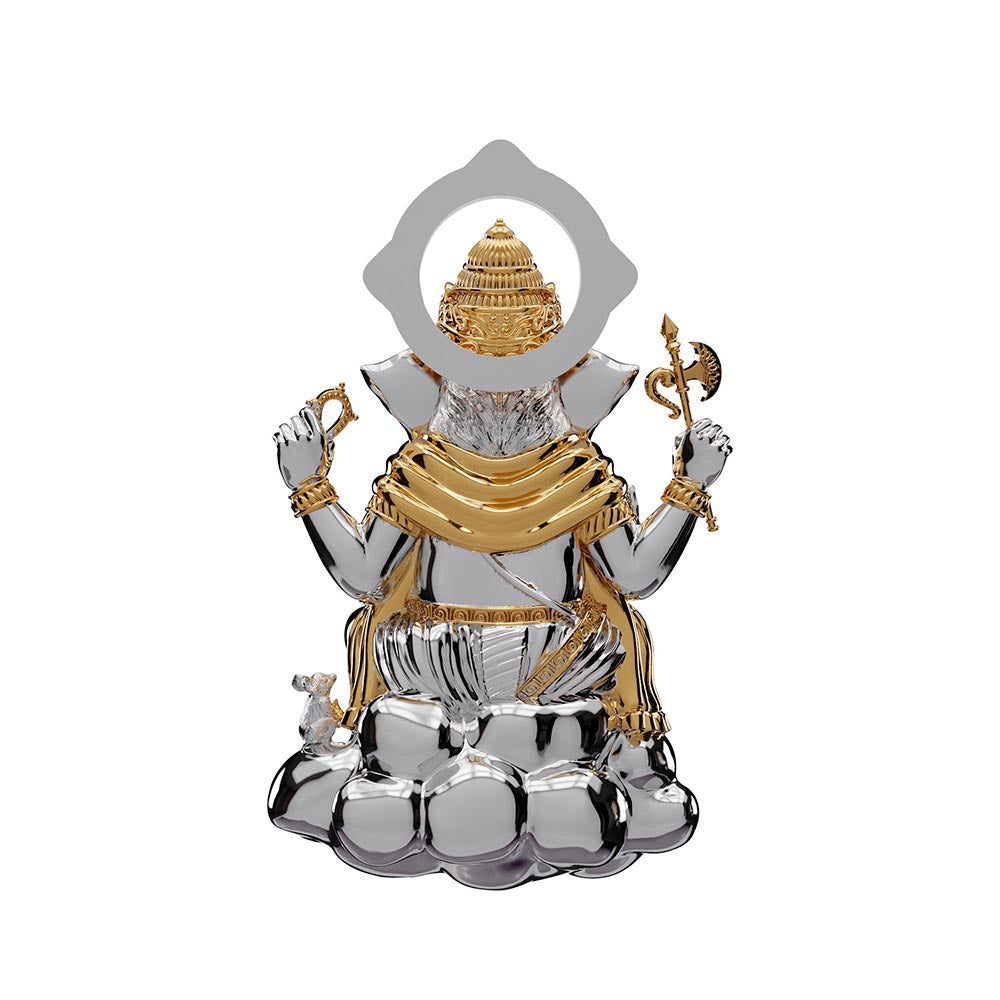 Shaze Infinite Ganesha Home D cor Silver And Gold Show Piece