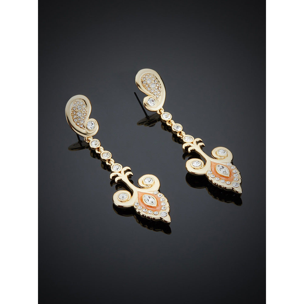 Shaze Sesto Enamelled Orange Earrings