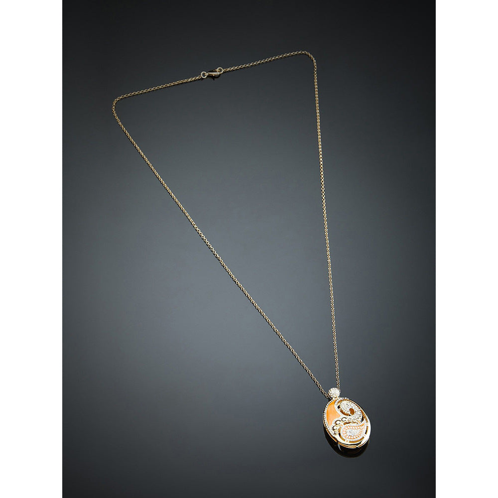 Shaze Marsala Enamelled Orange Pendant