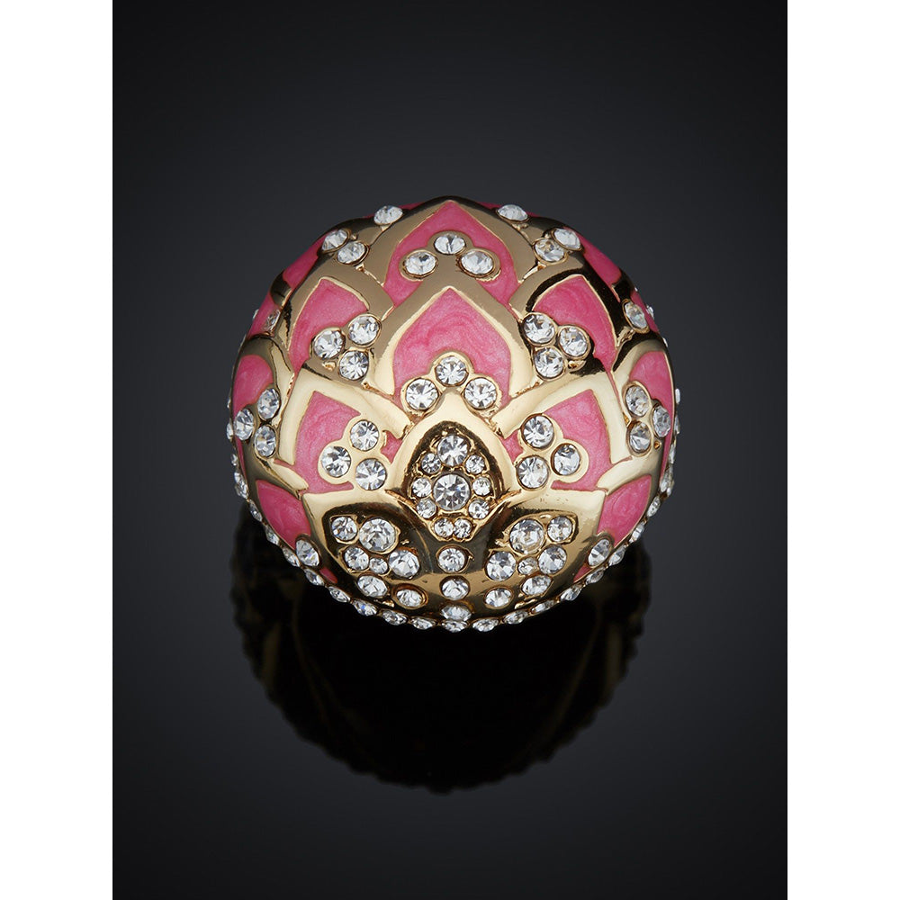 Shaze Water Lotus Shaped Pink Ring
