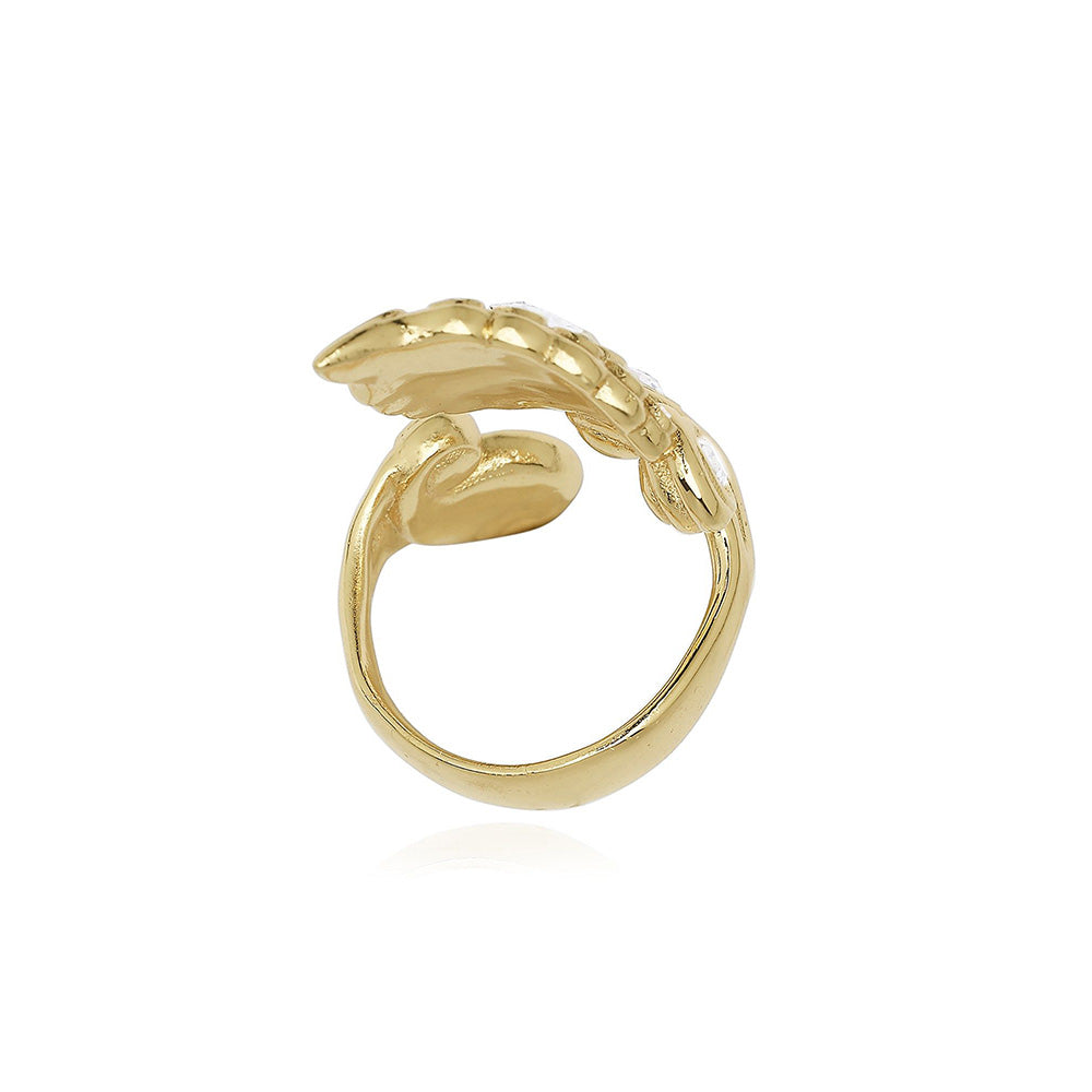 Shaze Anzio Enamelled Navy Blue Ring
