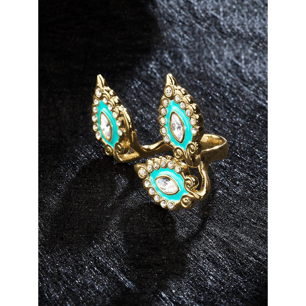 Shaze Monza Enamelled Turquoise Ring