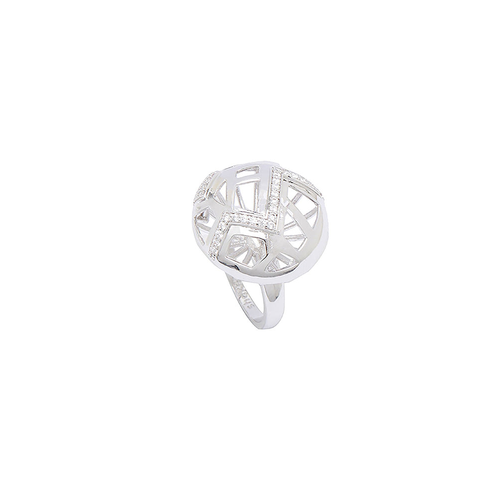 Shaze Football Athlete Inspired Cubic Zirconina Ring Size 5