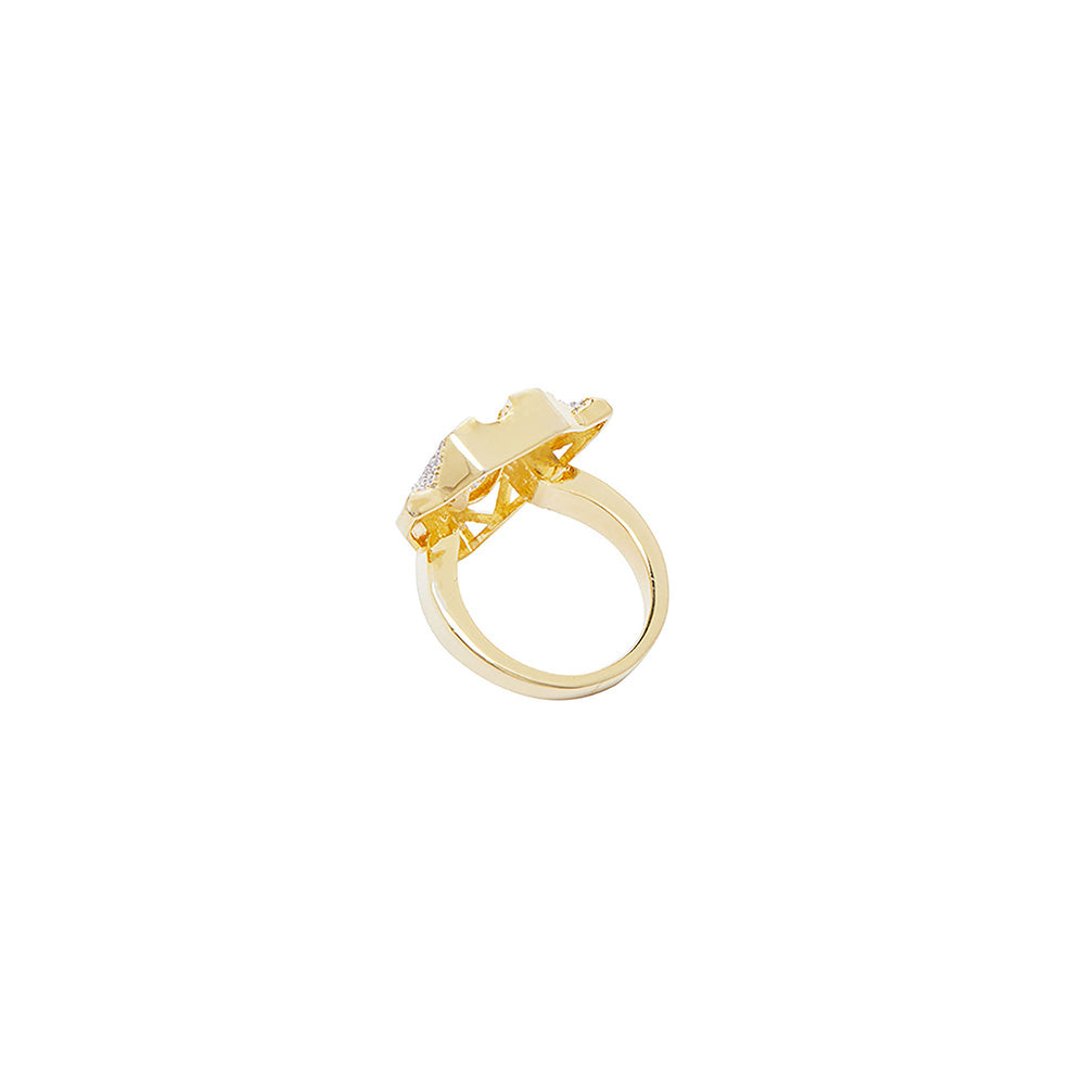 Shaze Metropolitan Studded Cubic Zirconina Ring Size 7