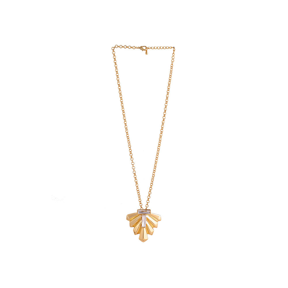 Shaze Cubic Zirconia Gold Plated Sphinx Pendant