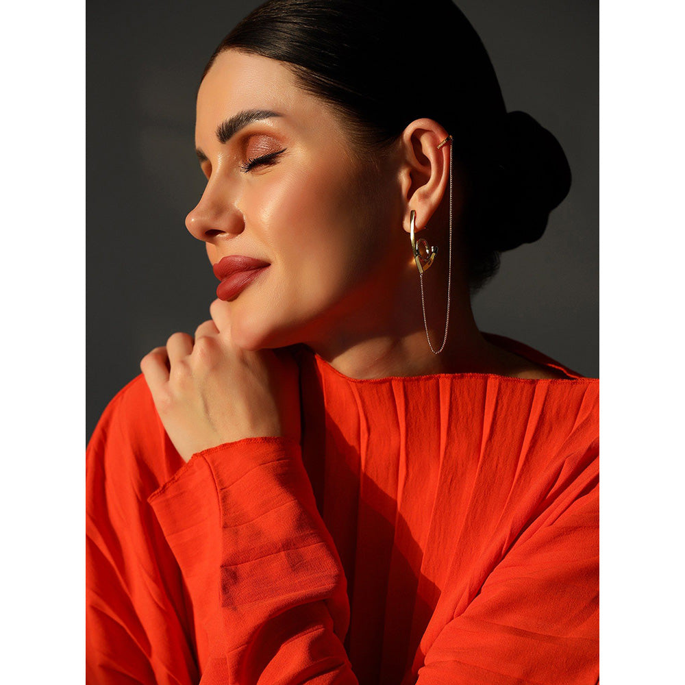 Shaze Eden Golden 18K Yellow Gold Plated Italian Crafted Earring