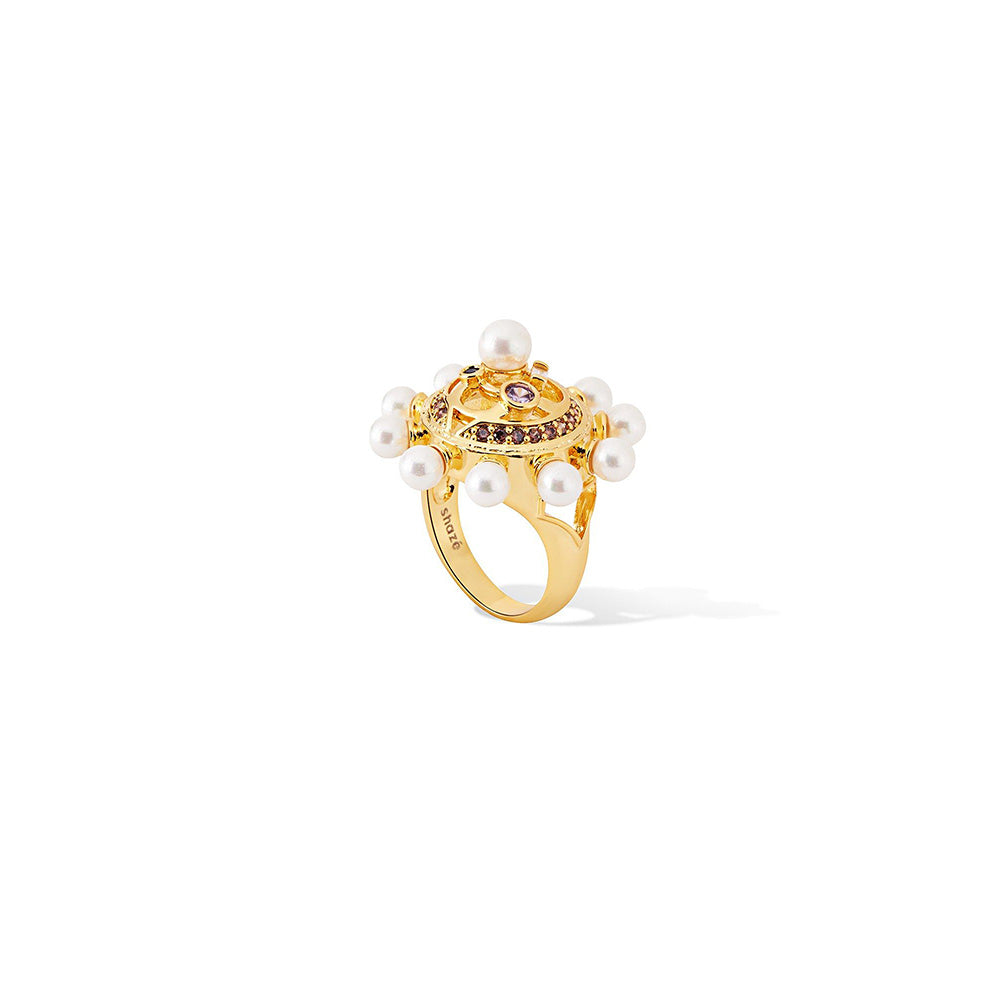 Shaze Halatia Golden 18K Yellow Gold Plated Italian Crafted Ring