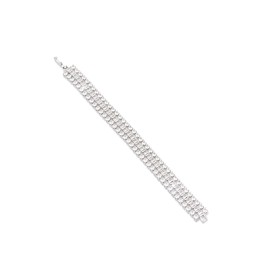 Shaze Sky Silver Plated Stone Studded Bracelet