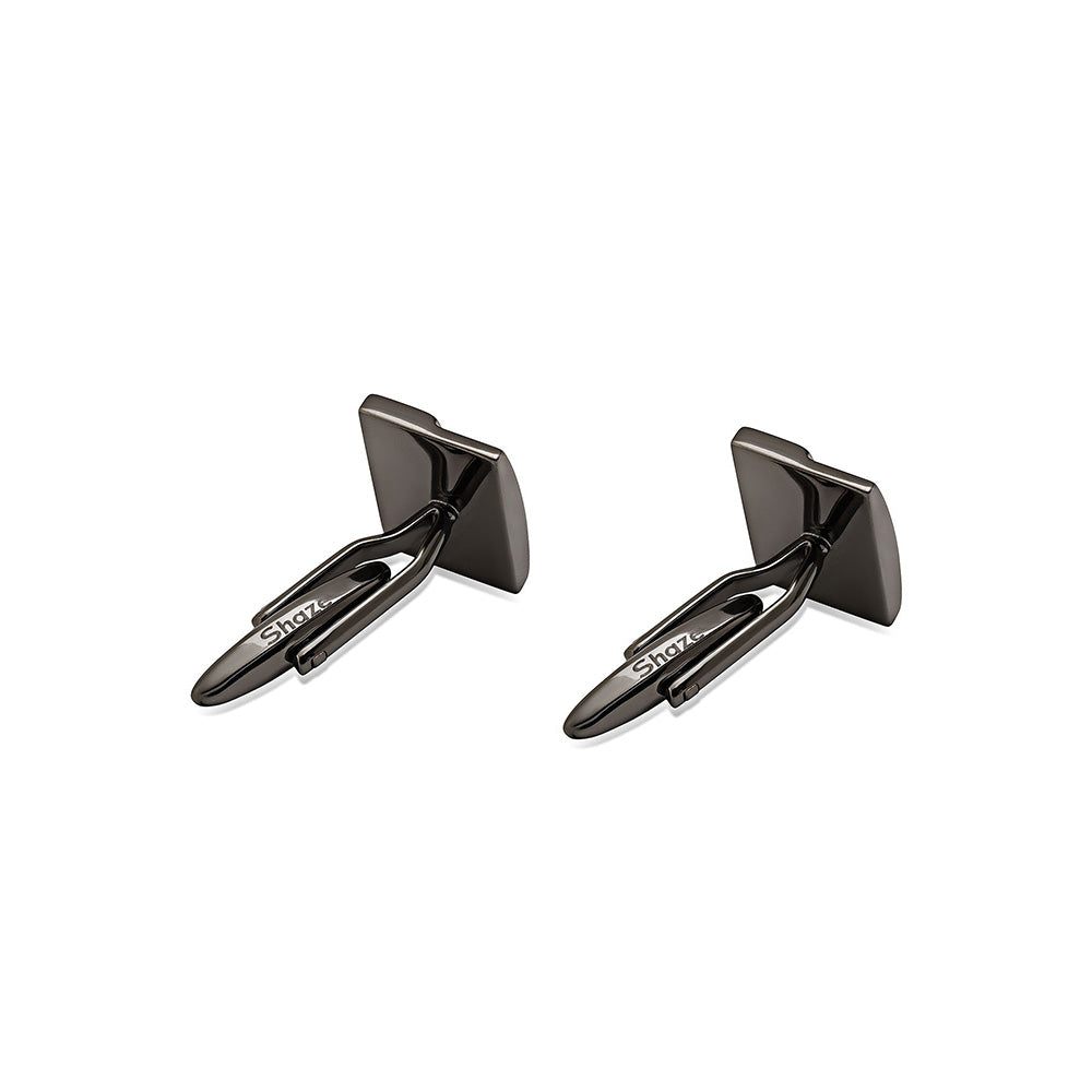 Shaze Balance Bars Black Cufflinks