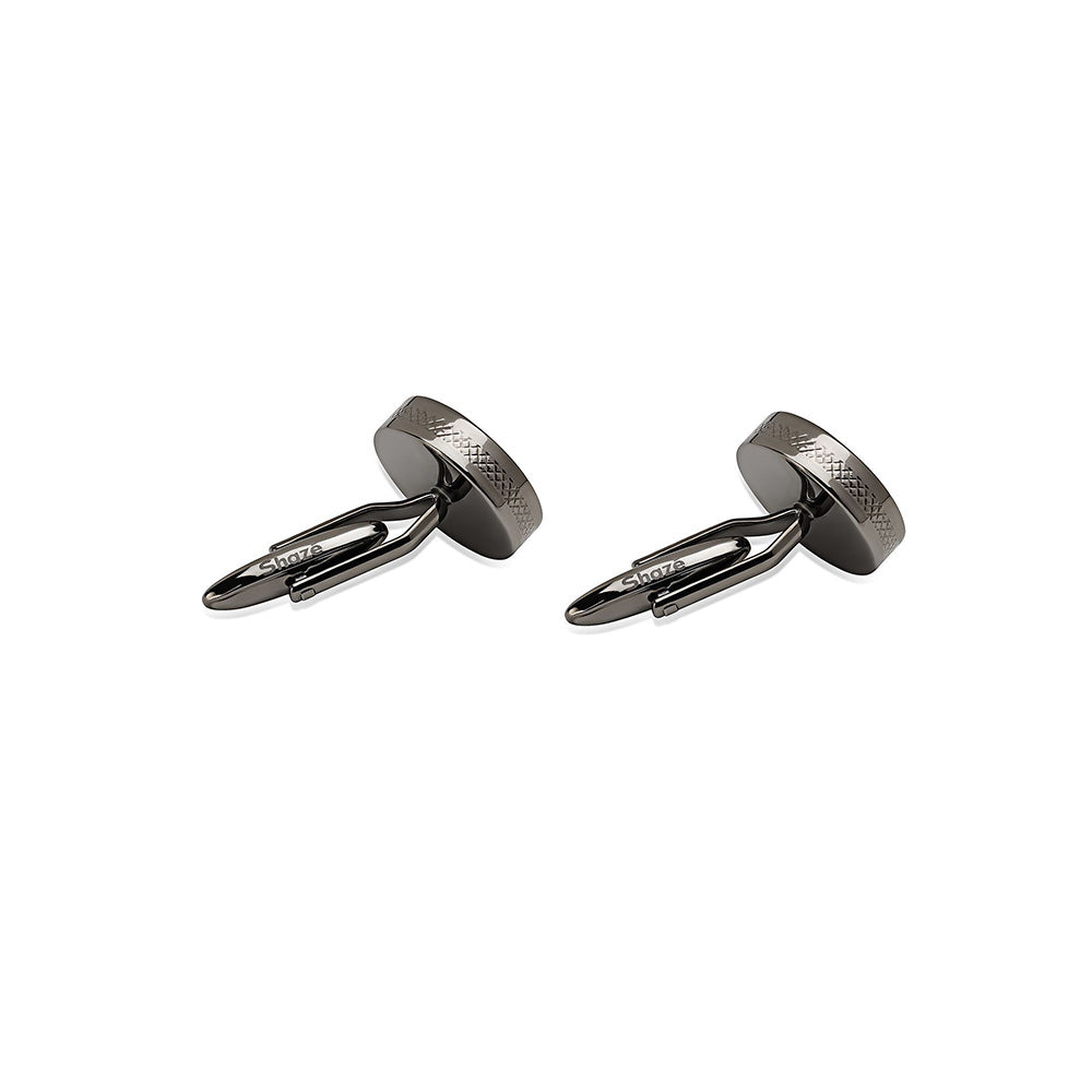Shaze Tracks Silver Cufflinks
