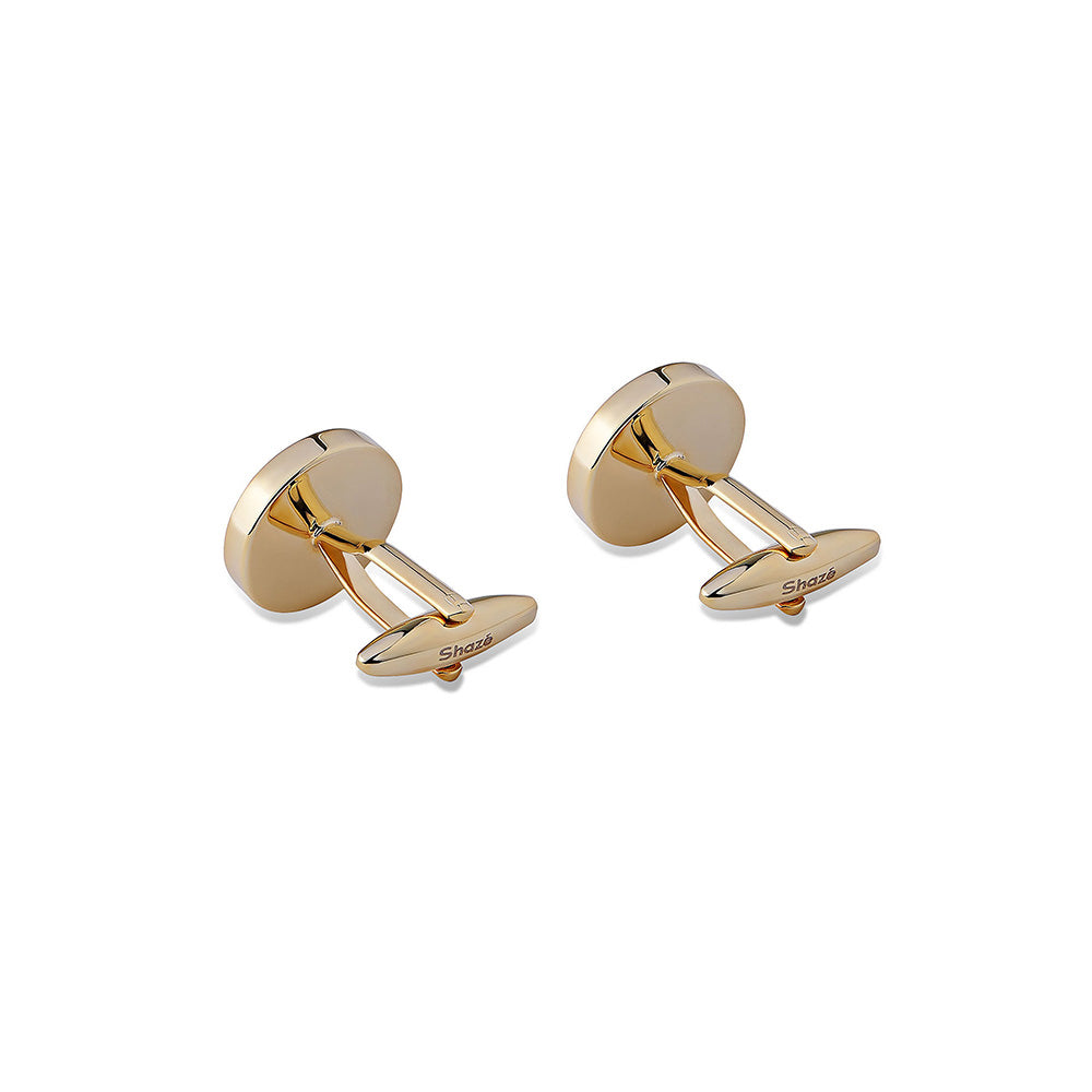 Shaze Oculus Golden Cufflinks