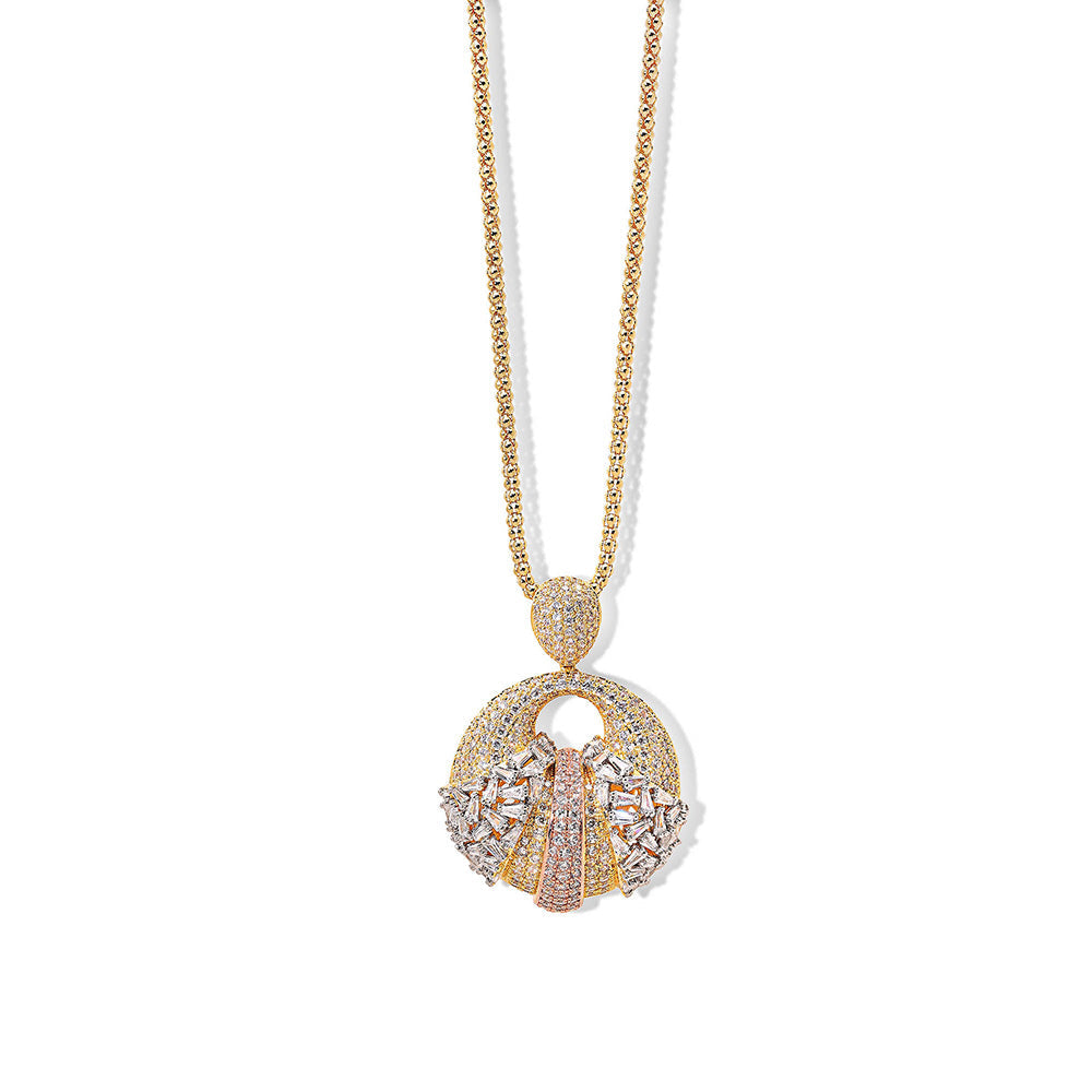 Shaze Nebula Light Three Tone Pendants Rhodium-Plated Jewellery