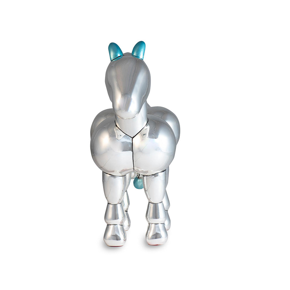 Shaze Silver Cyan Runner Figurine