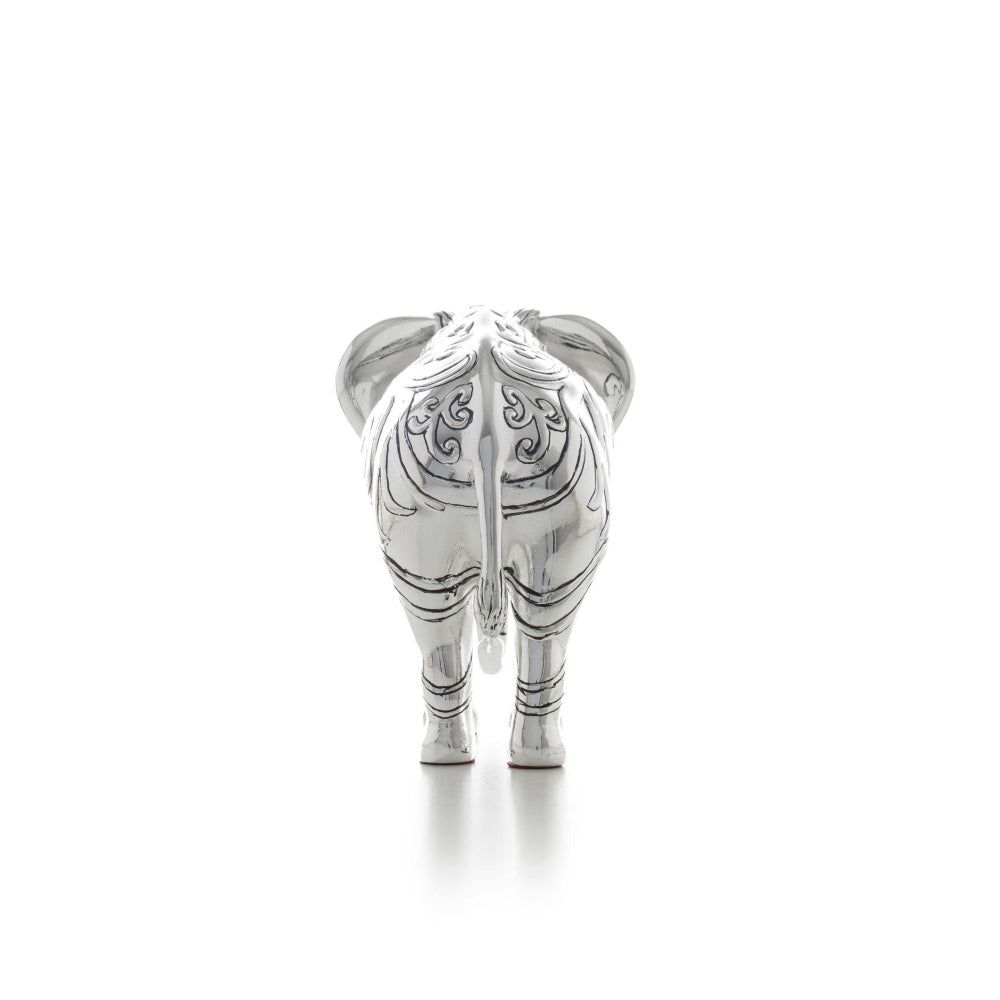 Shaze Silver Chrome Elephant Figurine with Gold Tusks
