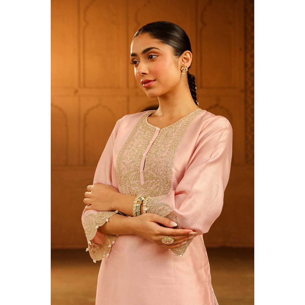 Sheetal Batra Pink Short Kurta With Salwar (Set of 2)
