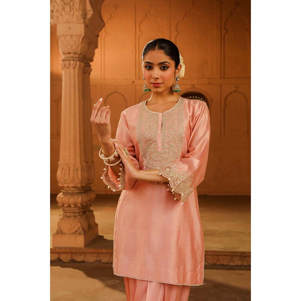 Sheetal Batra Pink Short Kurta With Salwar (Set of 2)