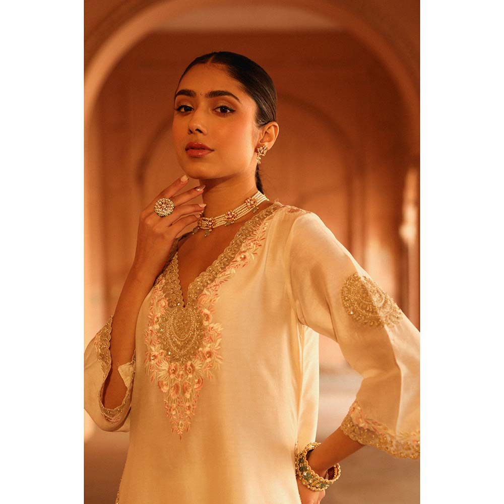 Sheetal Batra Ivory Kurta With Pant (Set of 2)