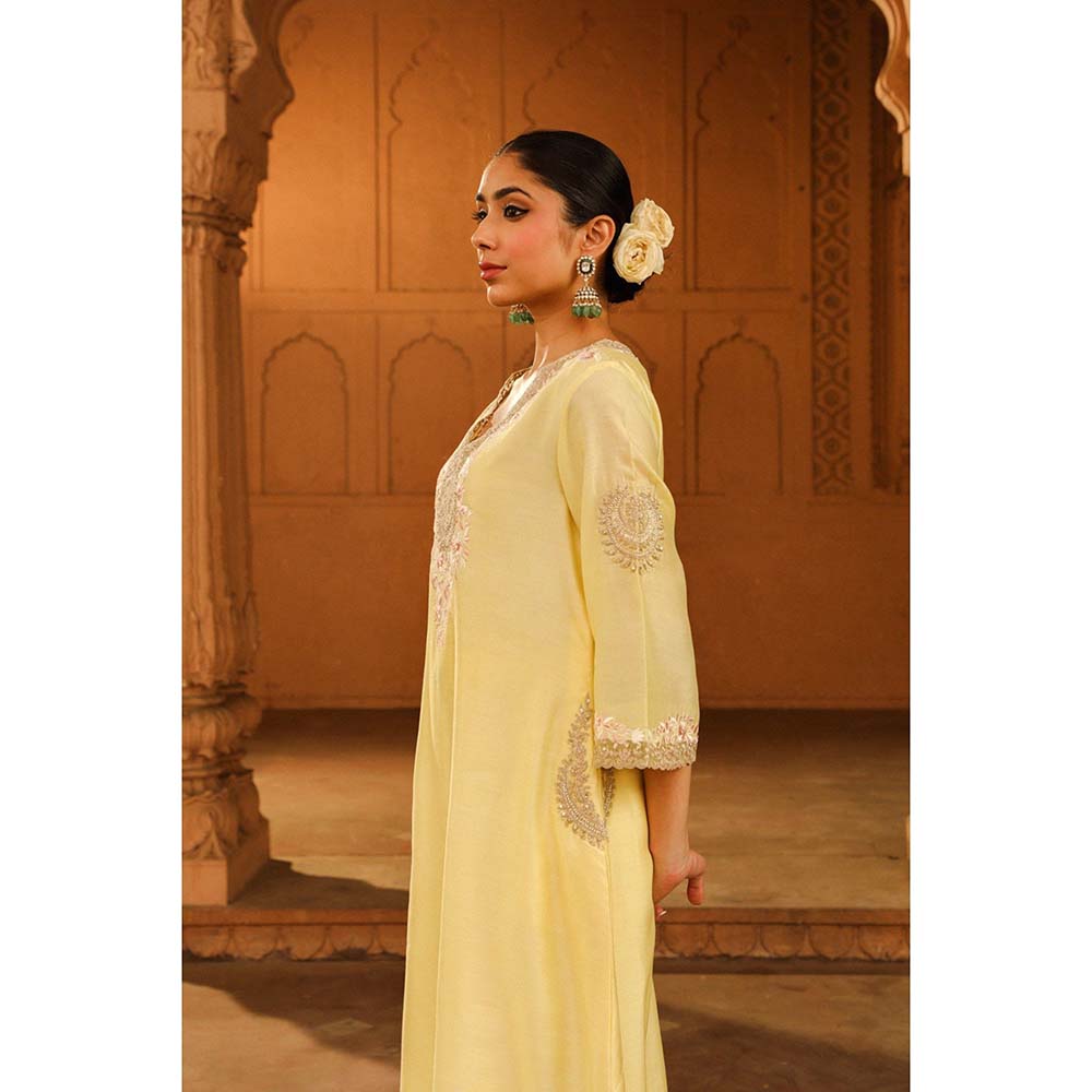 Sheetal Batra Yellow Kurta With Pant (Set of 2)