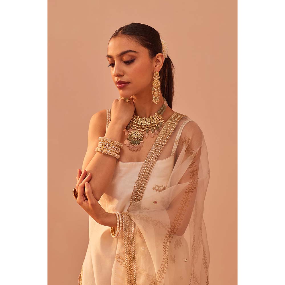 Sheetal Batra Ivory Kurta With Sharara And Dupatta (Set of 3)