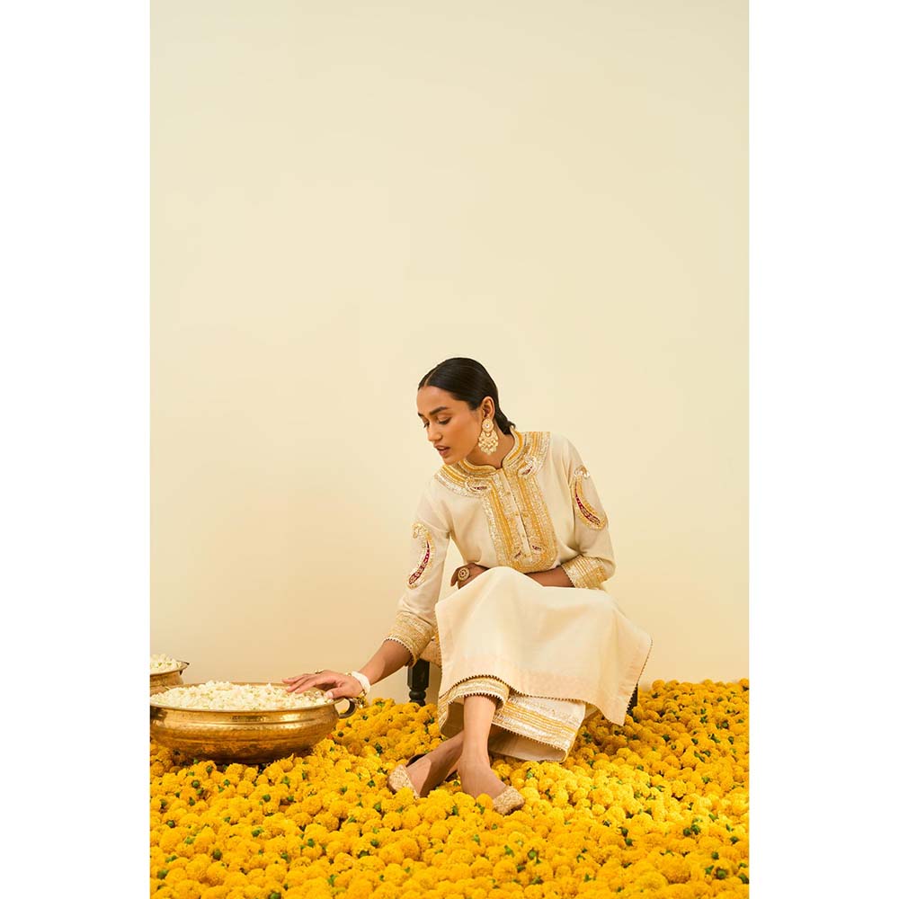 Sheetal Batra Ivory Kurta with Palazzo (Set of 2)