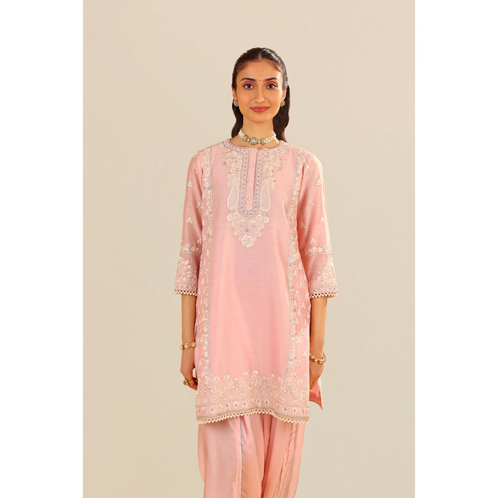 Sheetal Batra Pink Zaisha Short Kurta with Dhoti (Set of 2)
