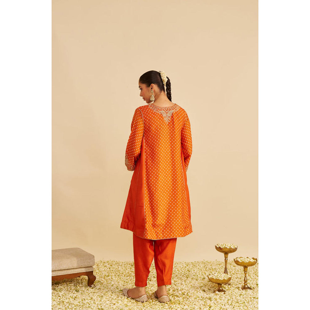 Sheetal Batra Kayra - Orange Short Gathered Chauga With Salwar And Dupatta