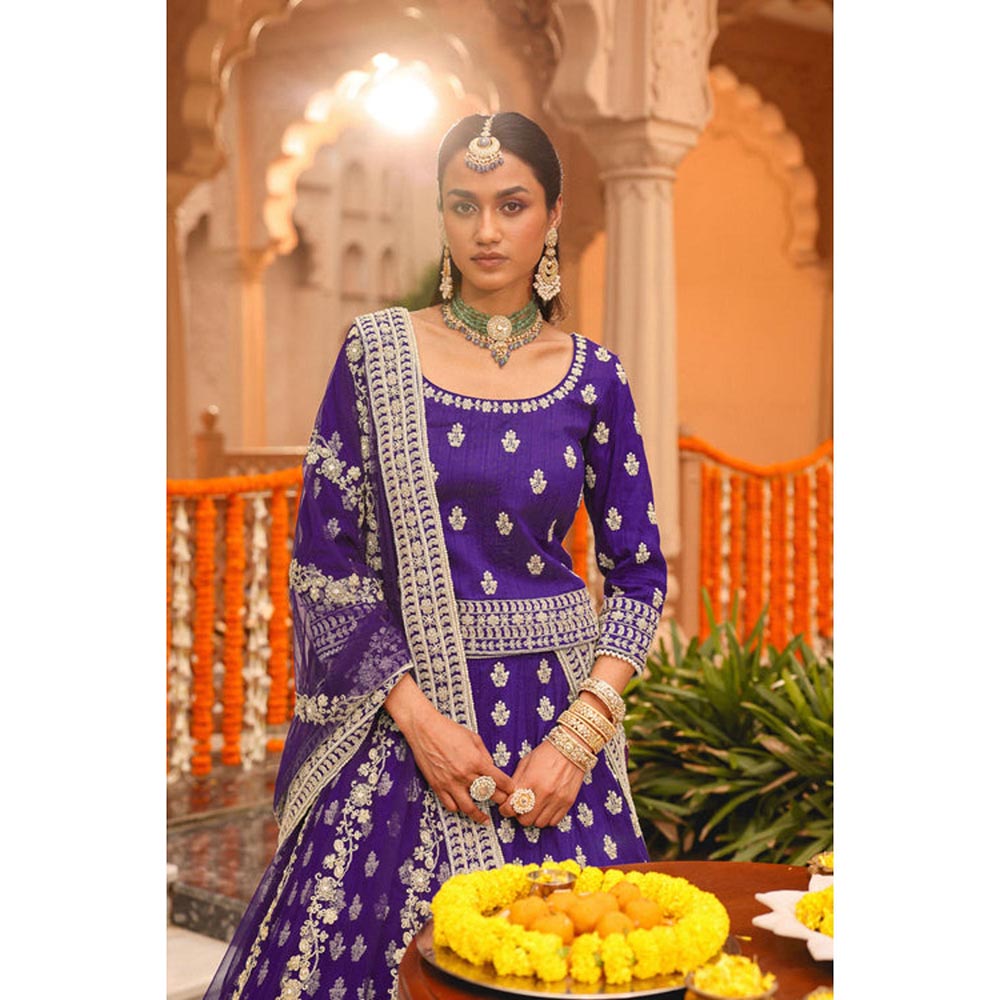 Sheetal Batra Aasmaa - Purple Lehenga With Blouse And Dupatta