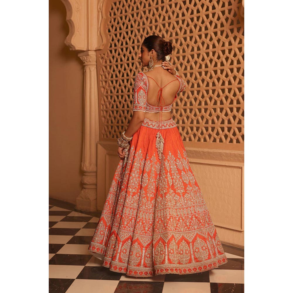 Sheetal Batra Faizah - Orange Lehenga With Blouse And Dupatta Set